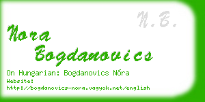 nora bogdanovics business card