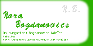 nora bogdanovics business card